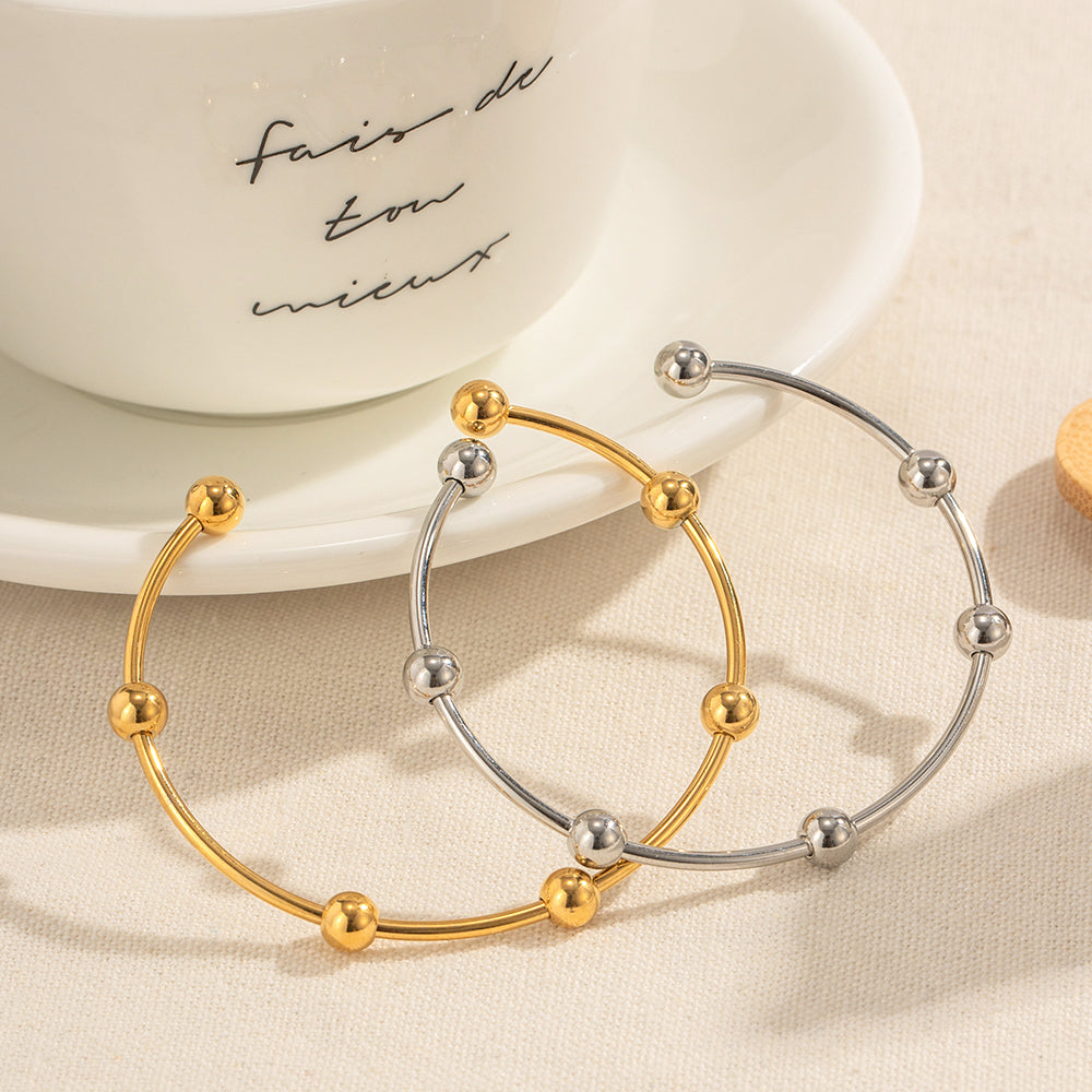 Diorelle Bead Cuff Premium Bracelet - 18K Gold Plated
