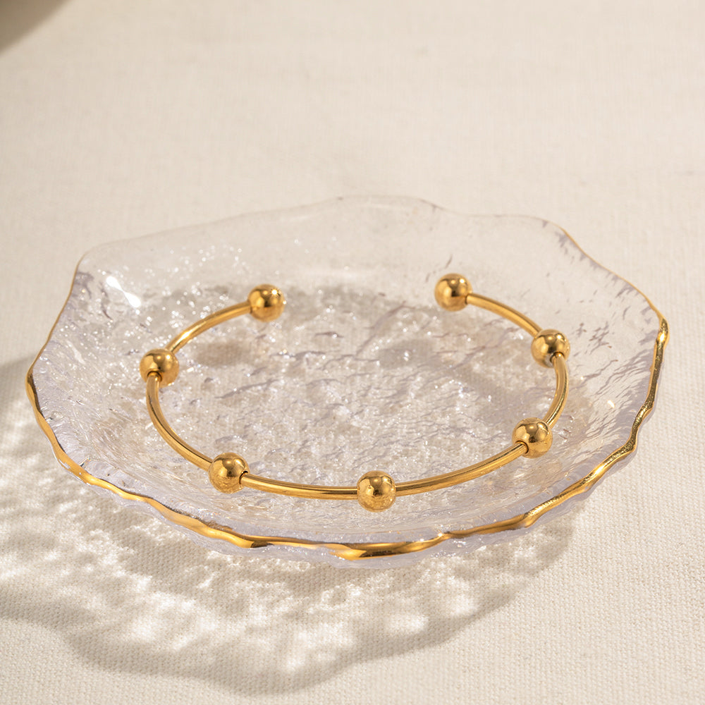 Diorelle Bead Cuff Premium Bracelet - 18K Gold Plated