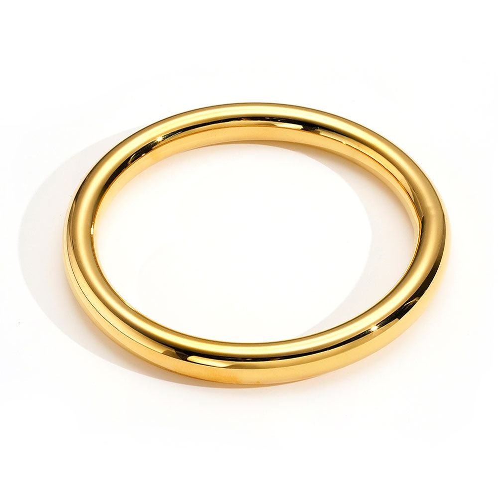 Eda Thick Bangle Designer Premium Bracelet - 18K Gold Plated