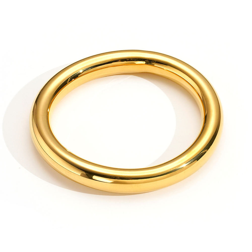 Eda Thick Bangle Designer Premium Bracelet - 18K Gold Plated