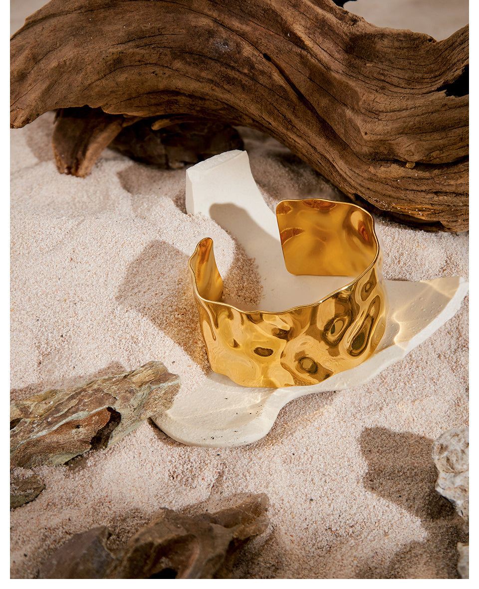 Liv Cuff Designer Premium Bracelet - 18K Gold Plated