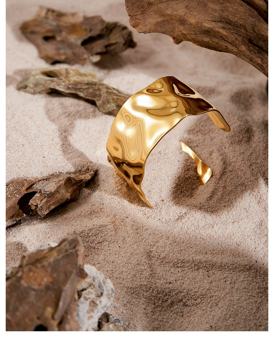 Liv Cuff Designer Premium Bracelet - 18K Gold Plated