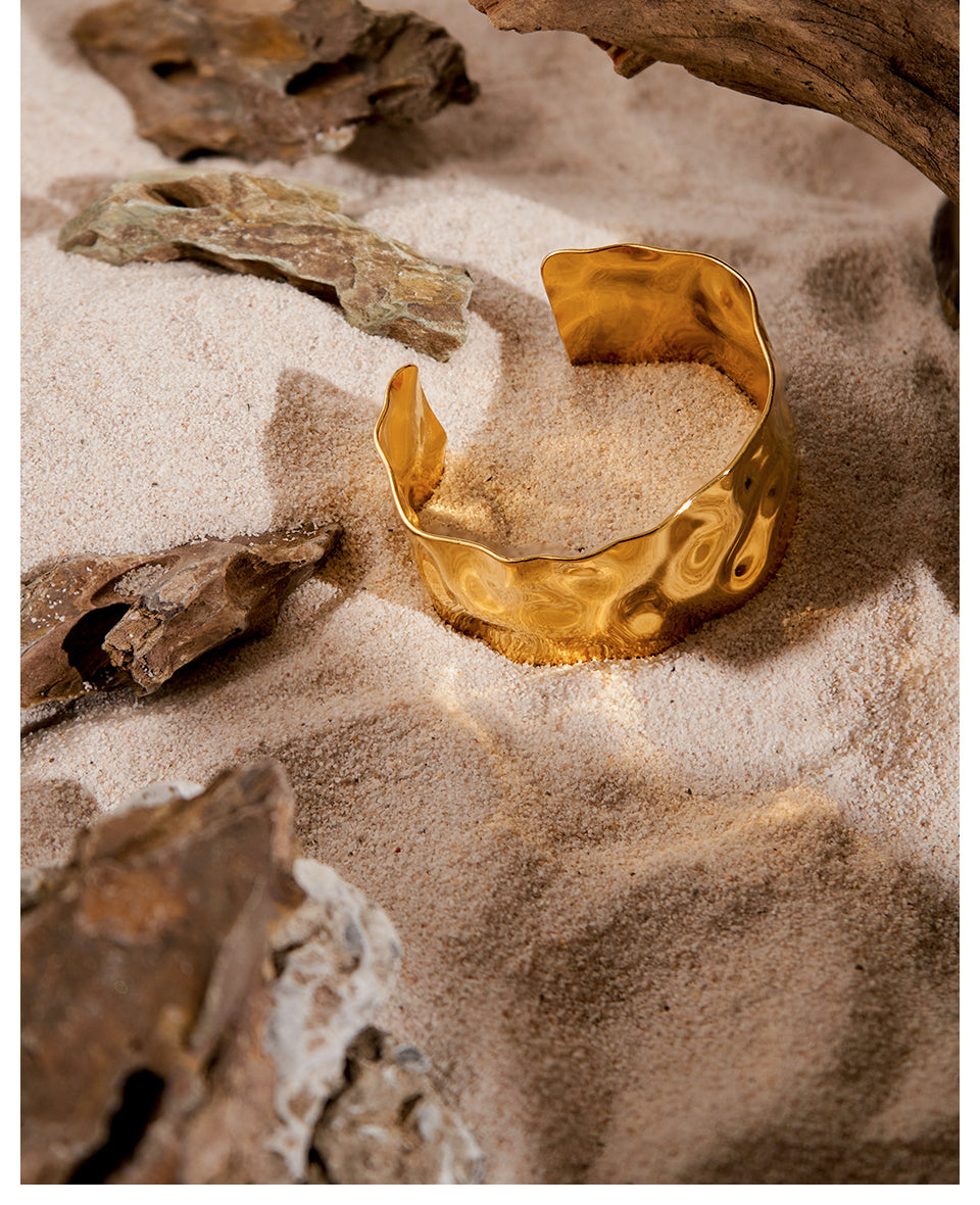 Liv Cuff Designer Premium Bracelet - 18K Gold Plated