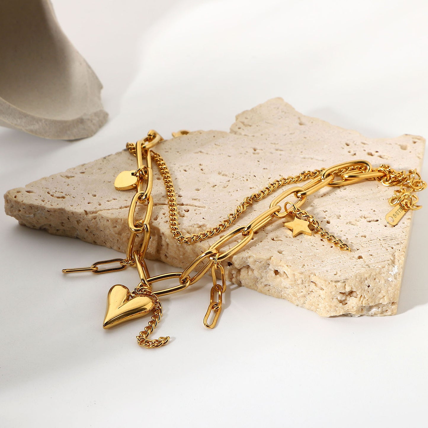 Heart Tassle Premium Bracelet - 18K Gold Plated