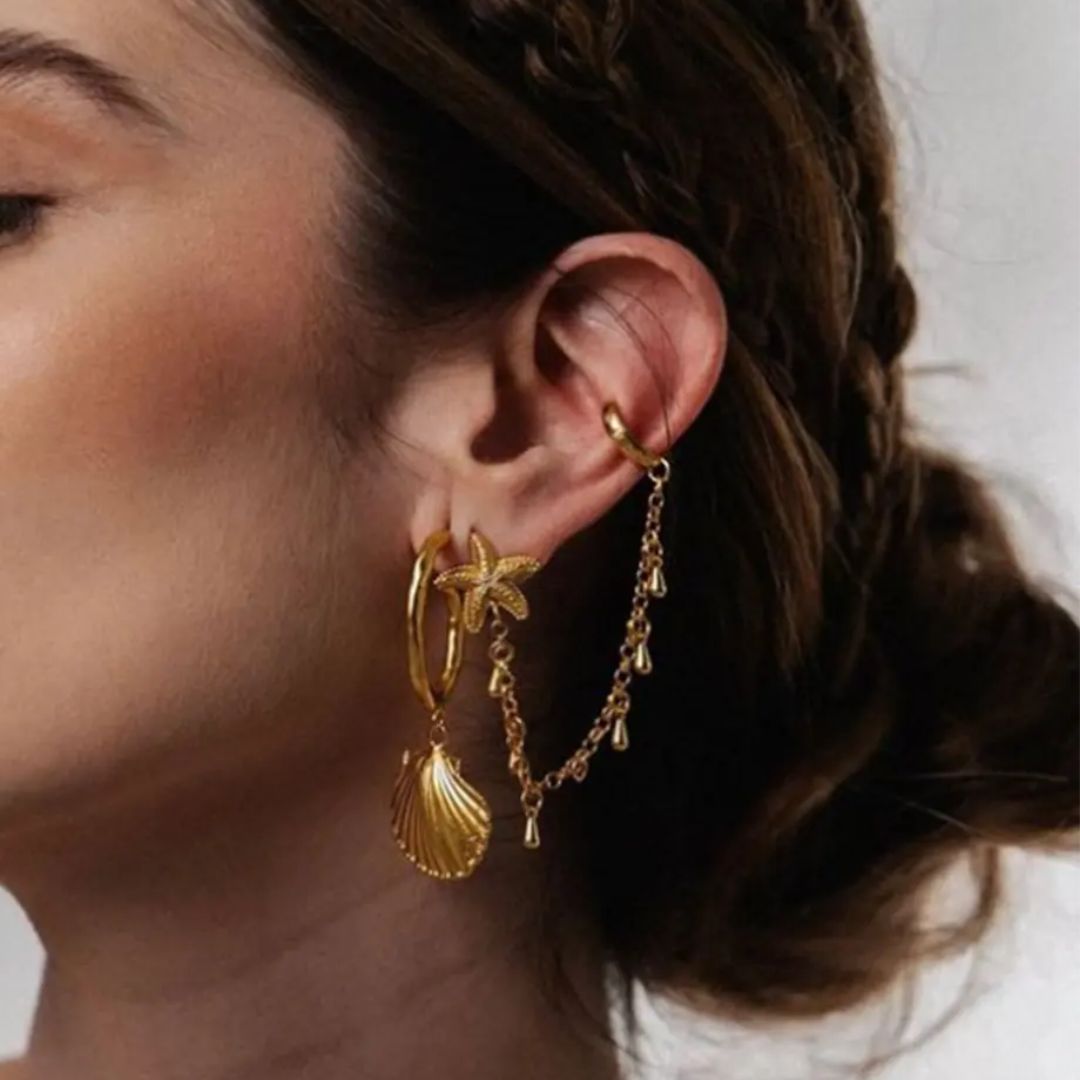 Starfish Premium Earcuff - 18K Gold Plated