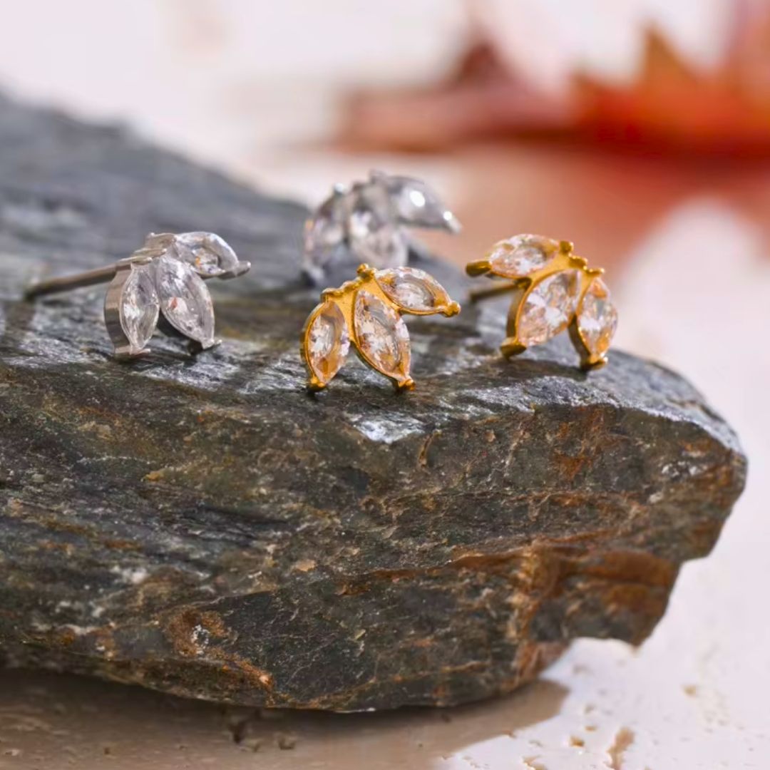 Lotus Stud Premium Earrings - 18K Gold Plated