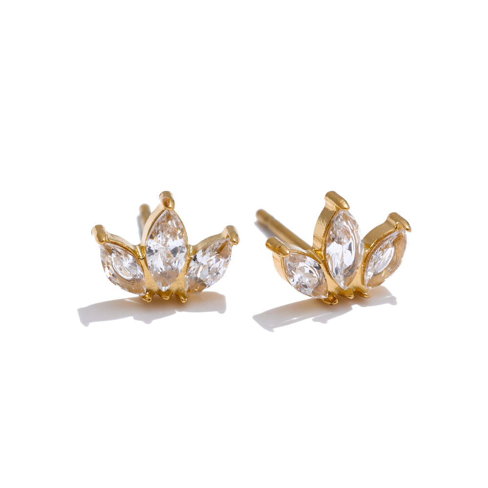 Lotus Stud Premium Earrings - 18K Gold Plated