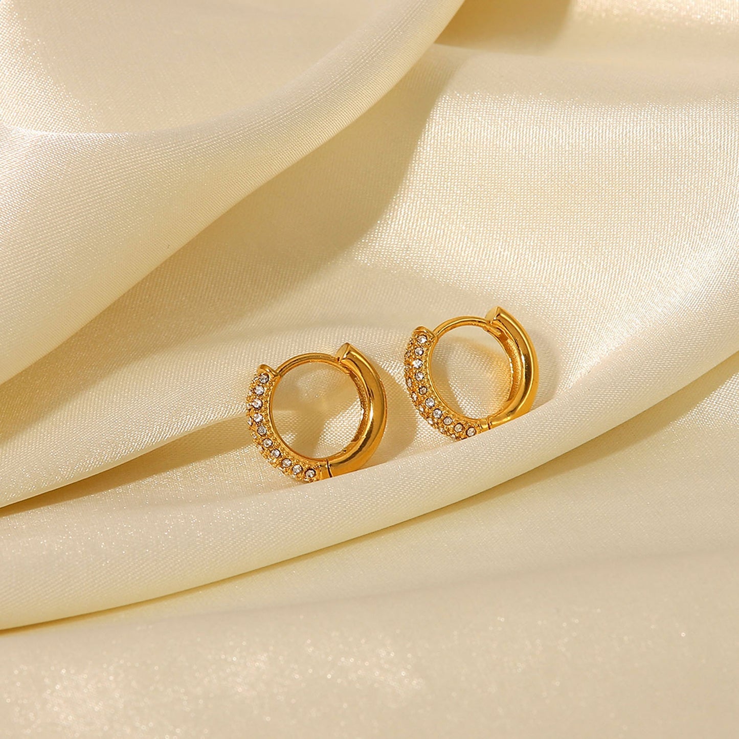 Lani Hoop Premium Earrings - 18K Gold Plated