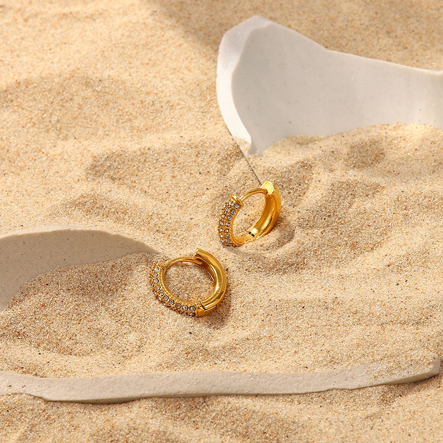Lani Hoop Premium Earrings - 18K Gold Plated