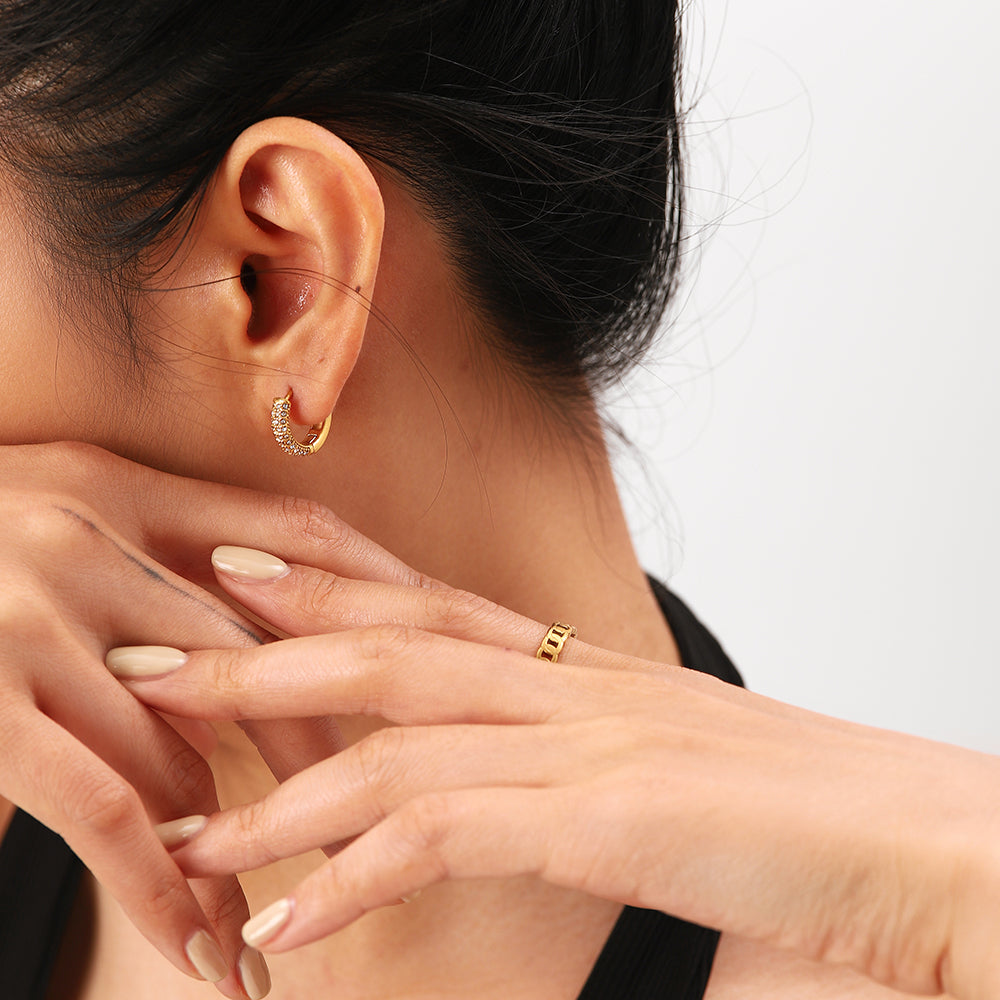 Lani Hoop Premium Earrings - 18K Gold Plated