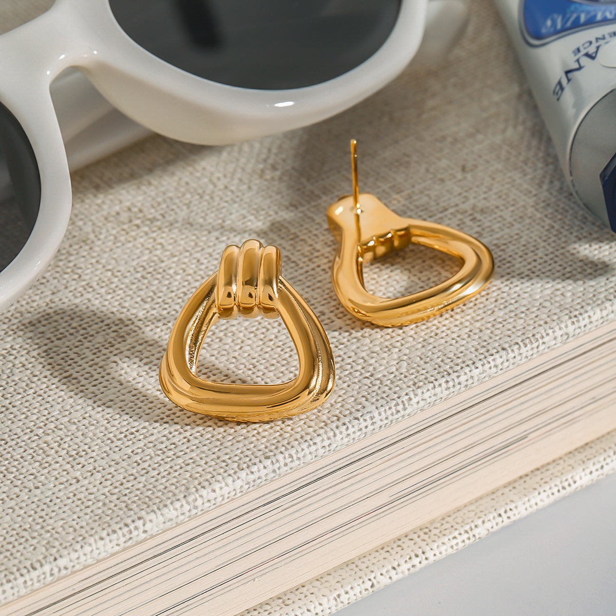 Orla Triangular Premium Earrings - 18K Gold Plated