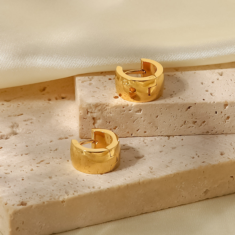 Thick Hoop Premium Earrings - 18K Gold Plated