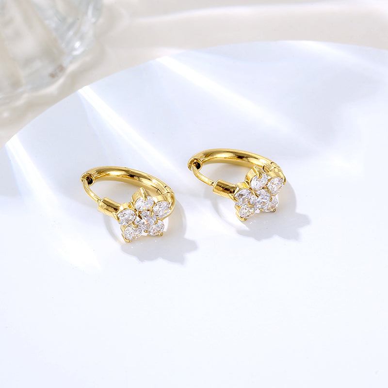 Anya Flora Hoop Premium Earrings - 18K Gold Plated