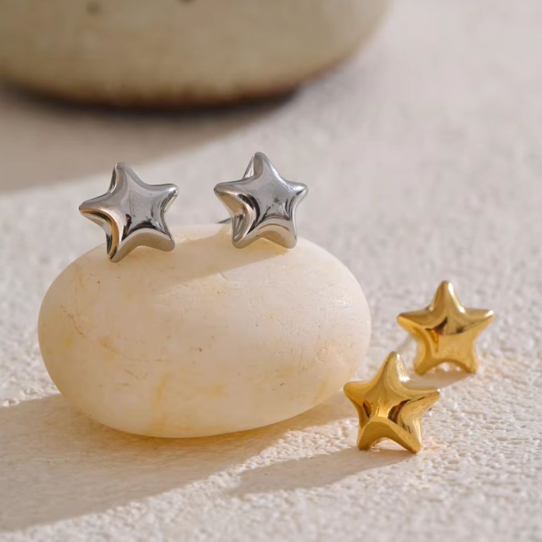 Star Studs Premium Earrings - 18K Gold Plated