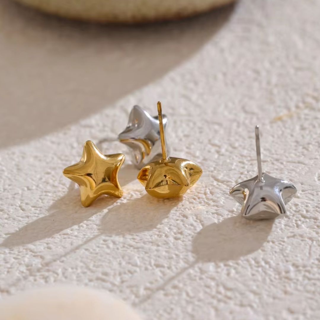 Star Studs Premium Earrings - 18K Gold Plated