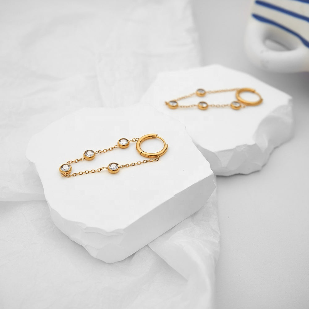 Sunbeams Hoop Designer Premium Earrings - 18K Gold Plated