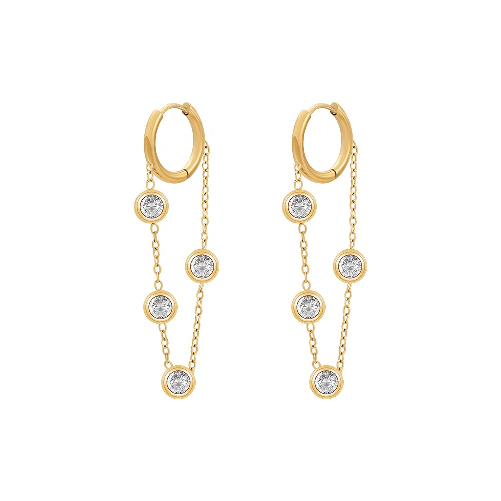 Sunbeams Hoop Designer Premium Earrings - 18K Gold Plated