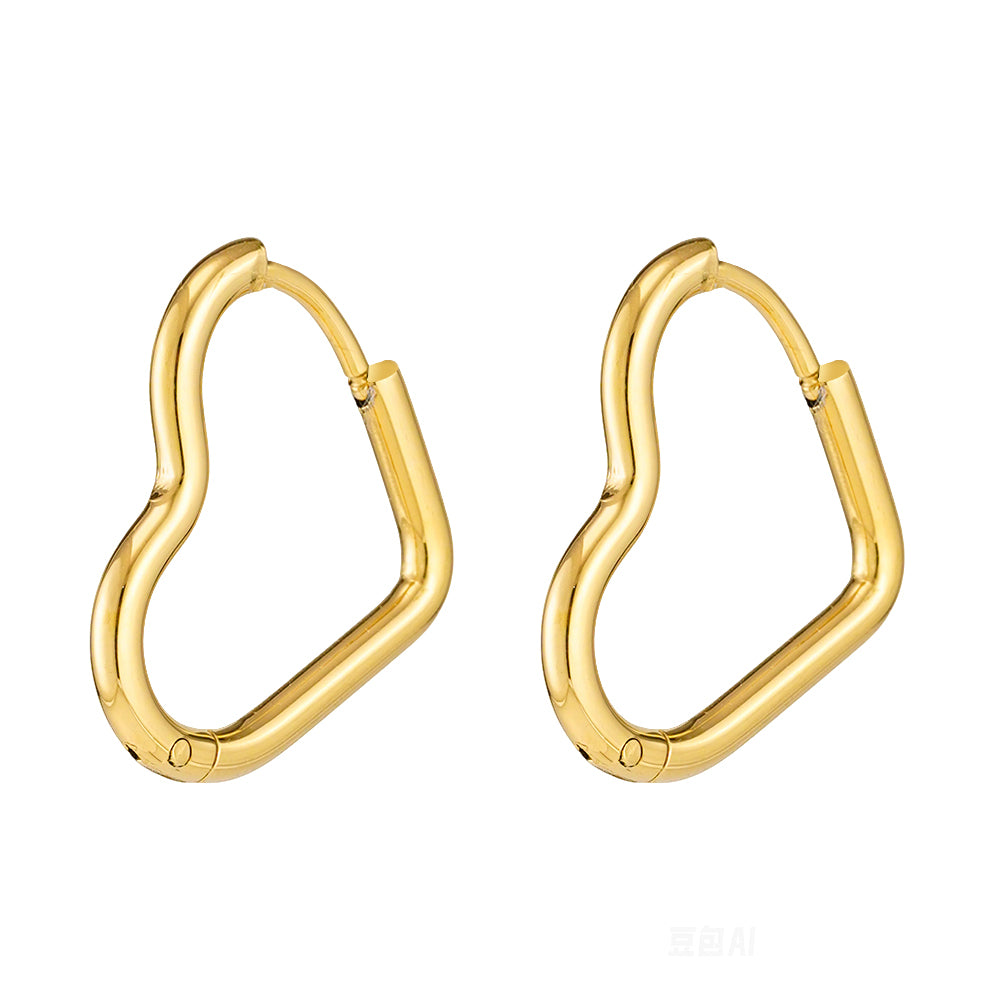 Gilded Heart Hoop Designer Premium Earrings - 18K Gold Plated