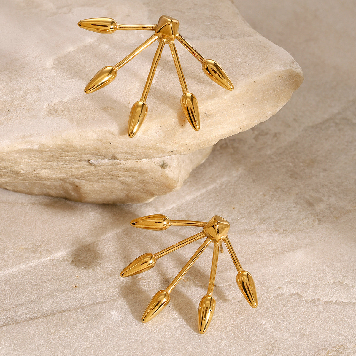 Mavi Spokes Premium Earrings - 18K Gold Plated