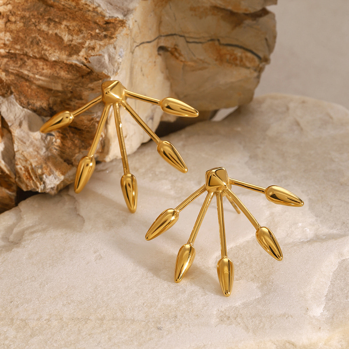 Mavi Spokes Premium Earrings - 18K Gold Plated