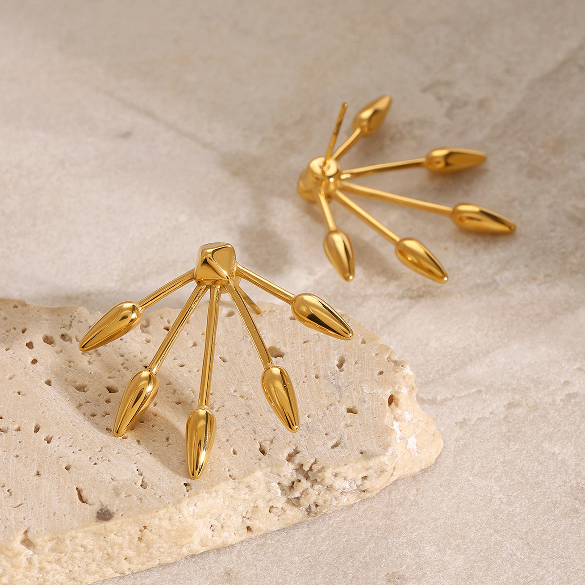 Mavi Spokes Premium Earrings - 18K Gold Plated