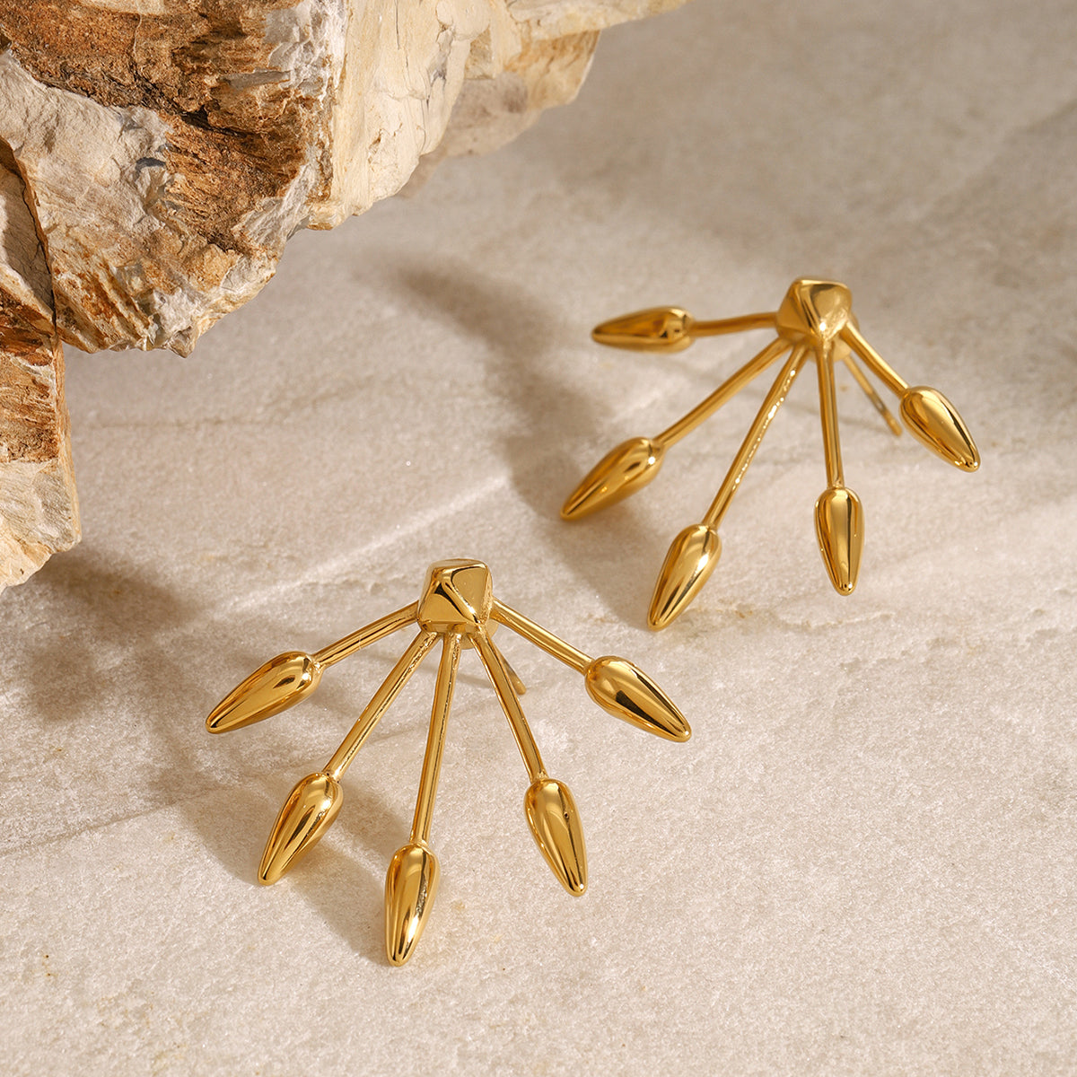 Mavi Spokes Premium Earrings - 18K Gold Plated