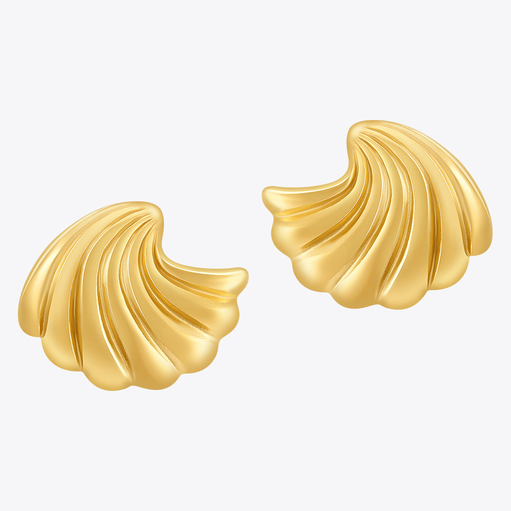 Oceans Echo Designer Stud Premium Earrings - 18K Gold Plated