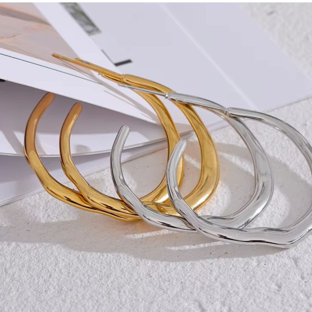 Sky Irregular Hoop Premium Earrings - 18K Gold Plated