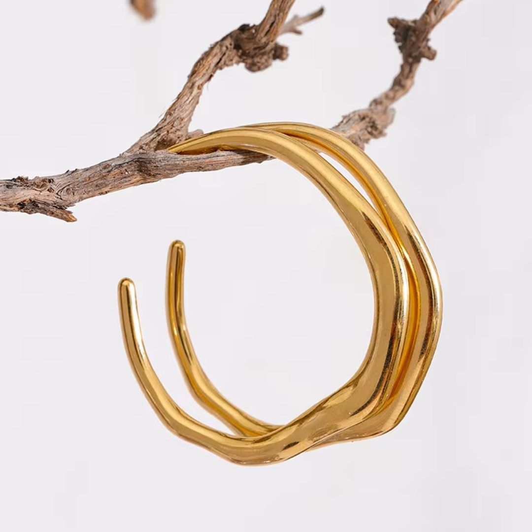 Sky Irregular Hoop Premium Earrings - 18K Gold Plated