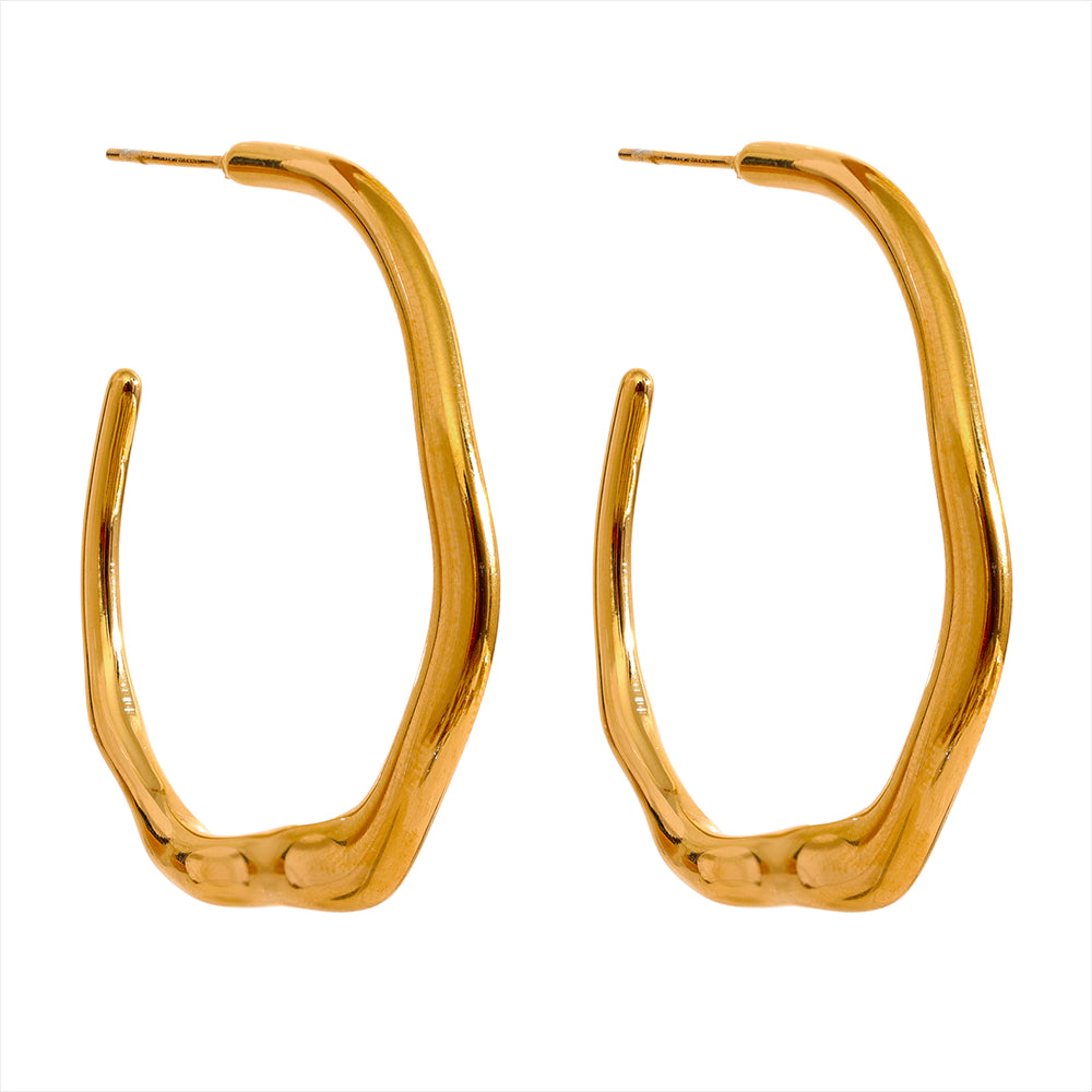 Sky Irregular Hoop Premium Earrings - 18K Gold Plated