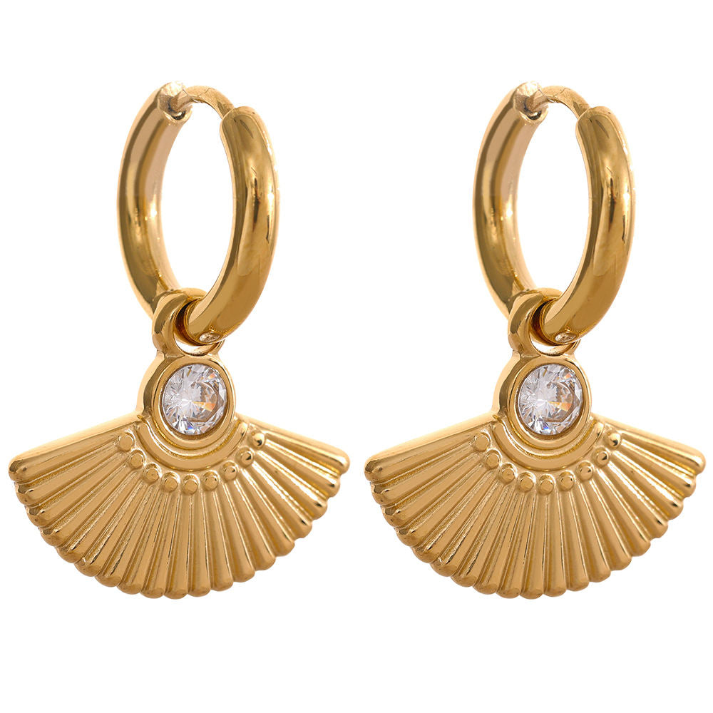 Fan Huggie Premium Earrings - 18K Gold Plated