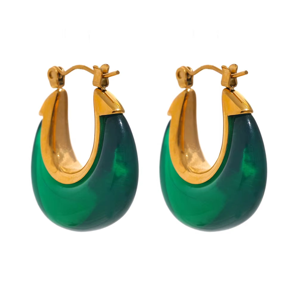Adding Colour Hoop Premium Earrings - 18K Gold Plated