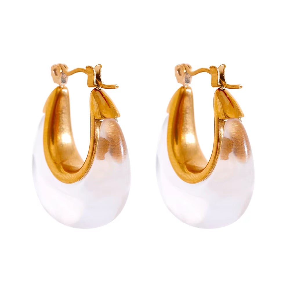Adding Colour Hoop Premium Earrings - 18K Gold Plated