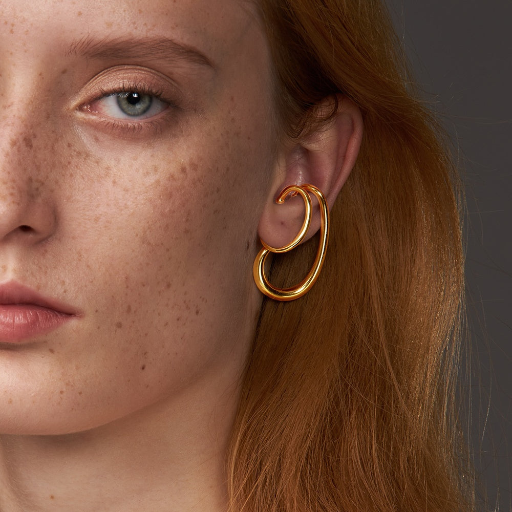 Callavine Designer Premium Brass Earrings - 18K Gold Plated