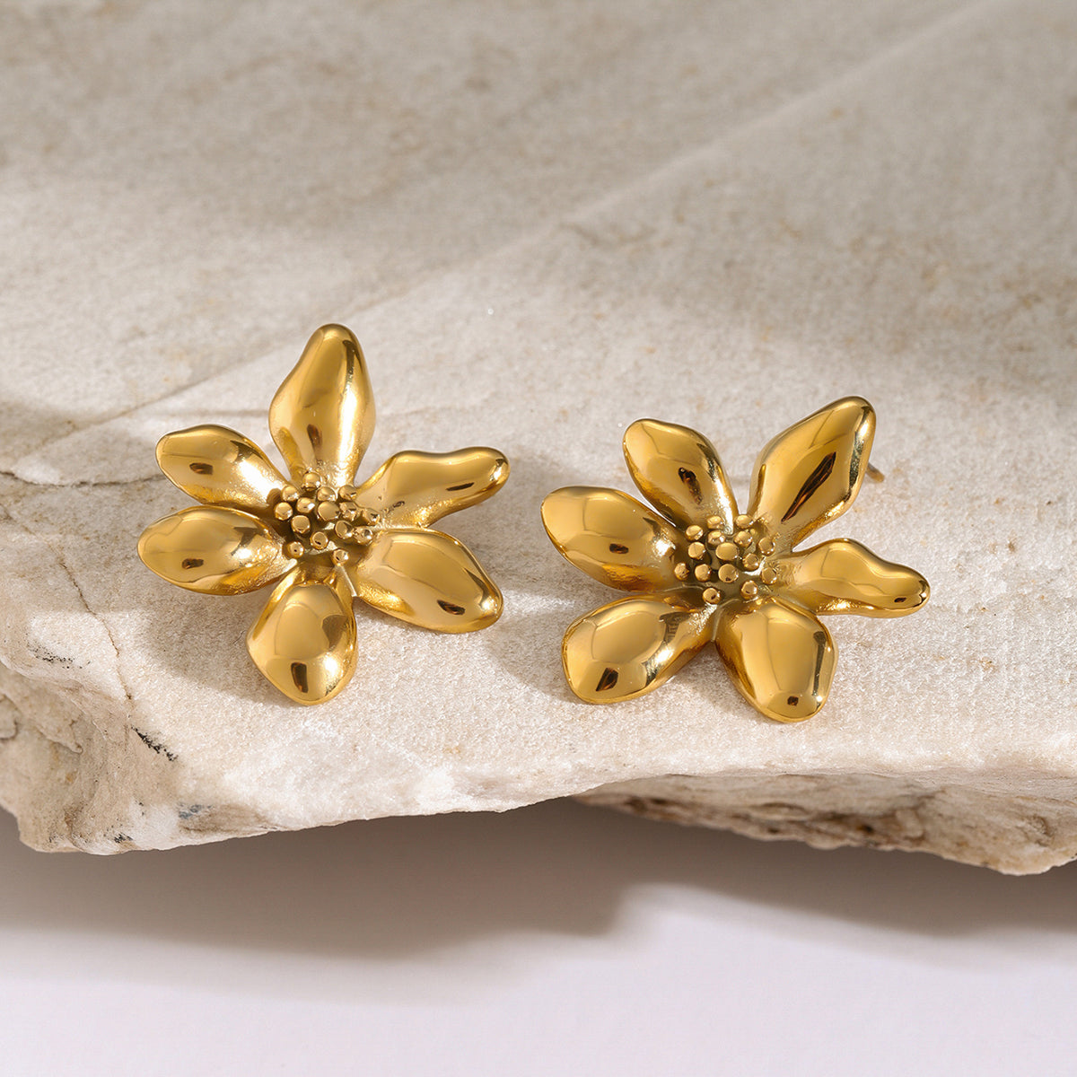 Flowers in Bloom Premium Earrings - 18K Gold Plated