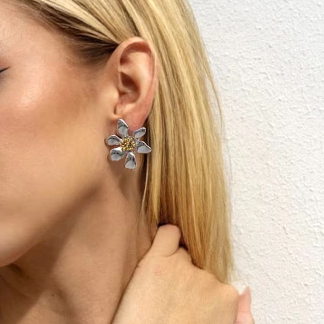 Flowers in Bloom Premium Earrings - 18K Gold Plated