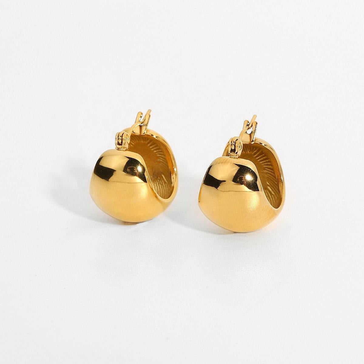 Haili Hoop Premium Earrings - 18K Gold Plated
