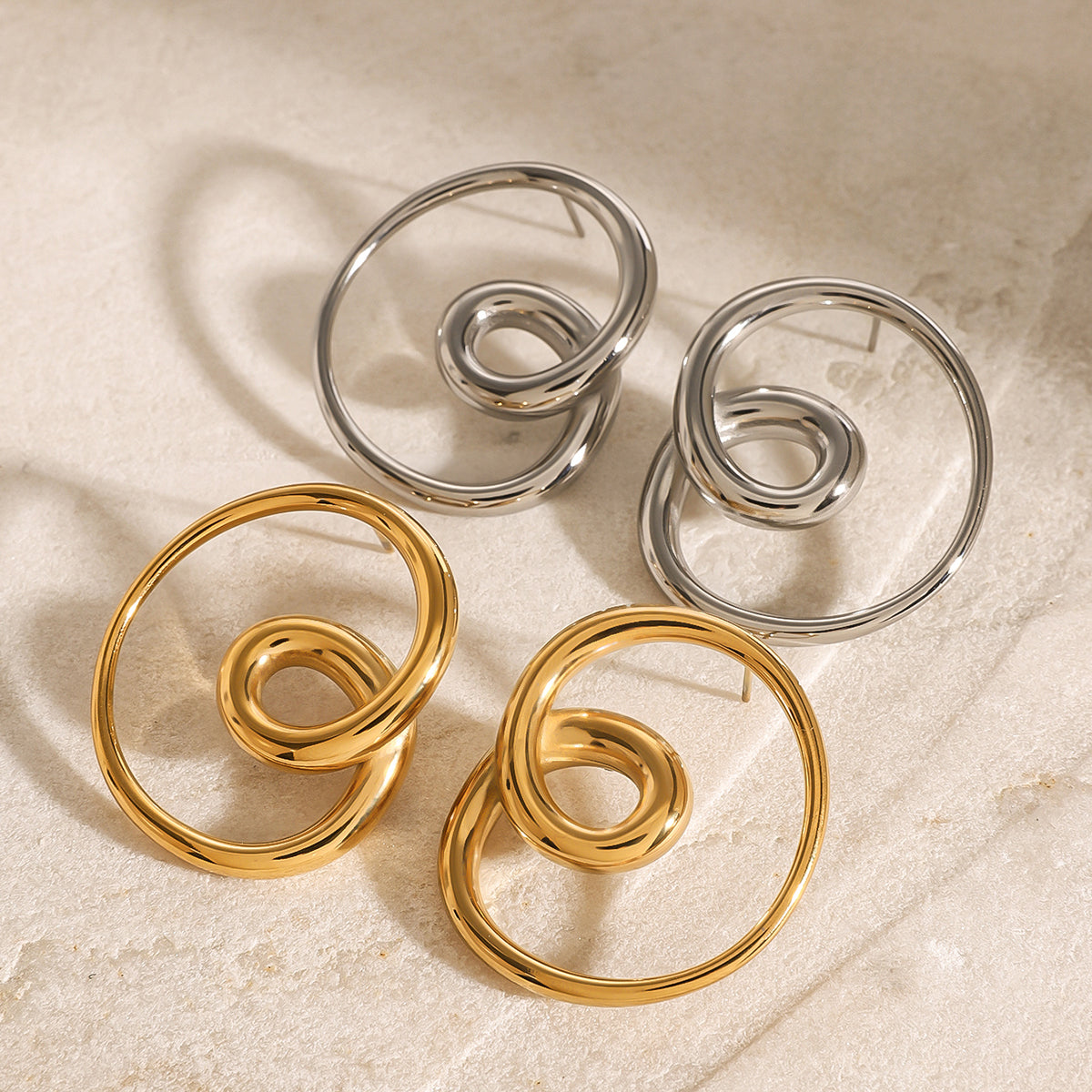 Anya geometric Premium Earrings - 18K Gold Plated