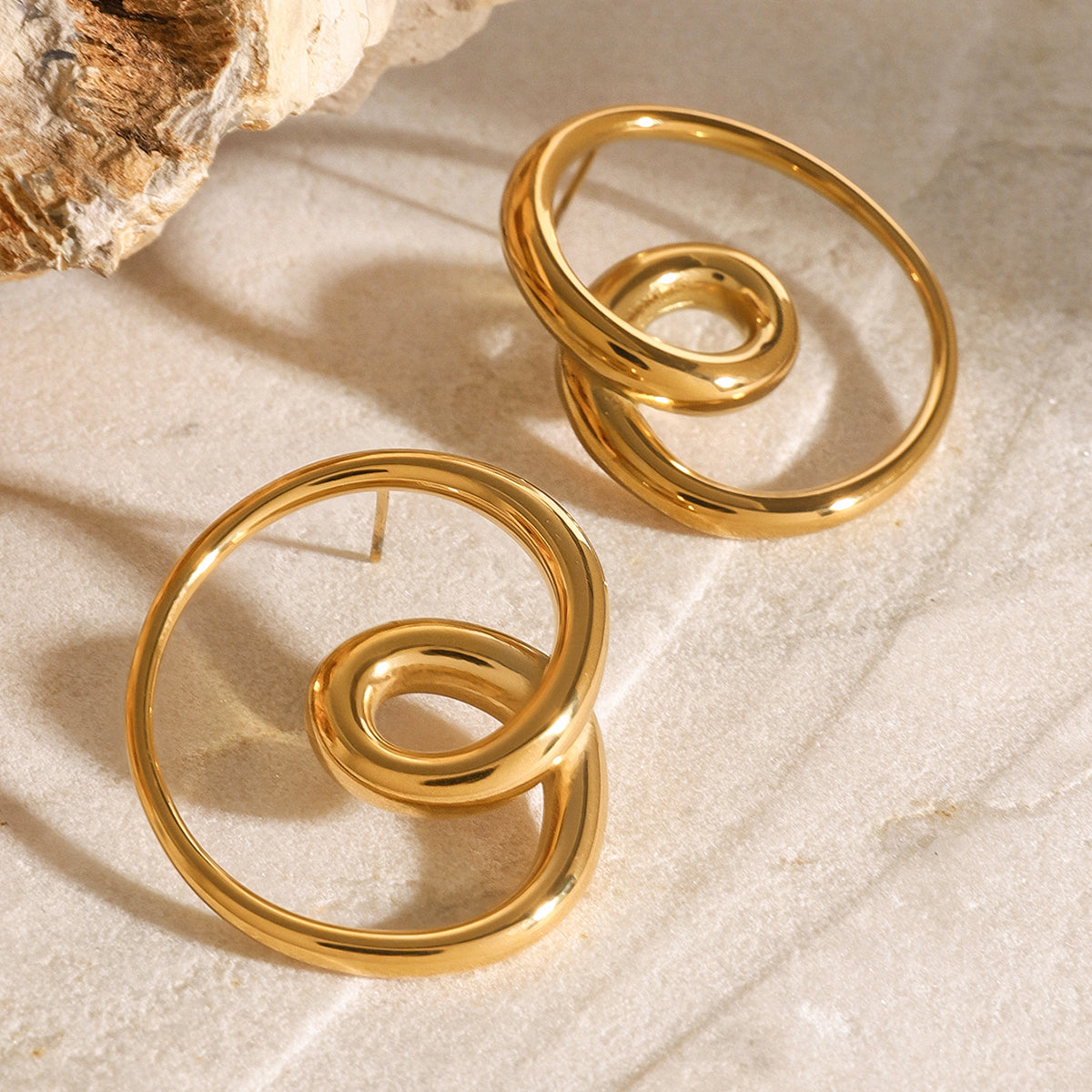 Anya geometric Premium Earrings - 18K Gold Plated