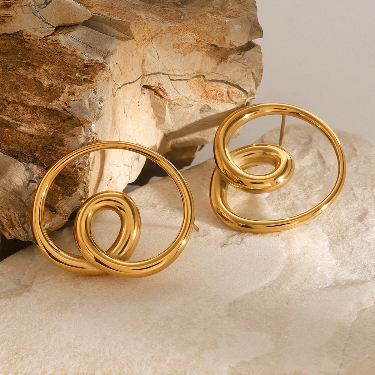 Anya geometric Premium Earrings - 18K Gold Plated