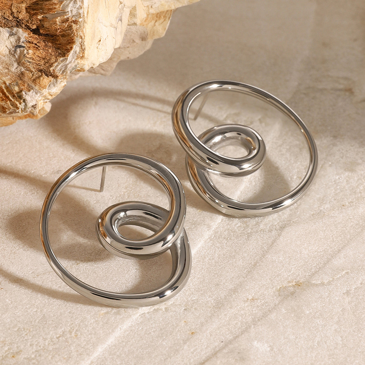 Anya geometric Premium Earrings - 18K Gold Plated