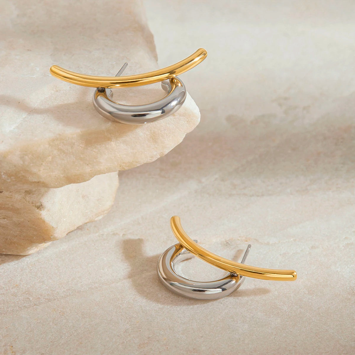 Zora Geometric Premium Earrings - 18K Gold Plated