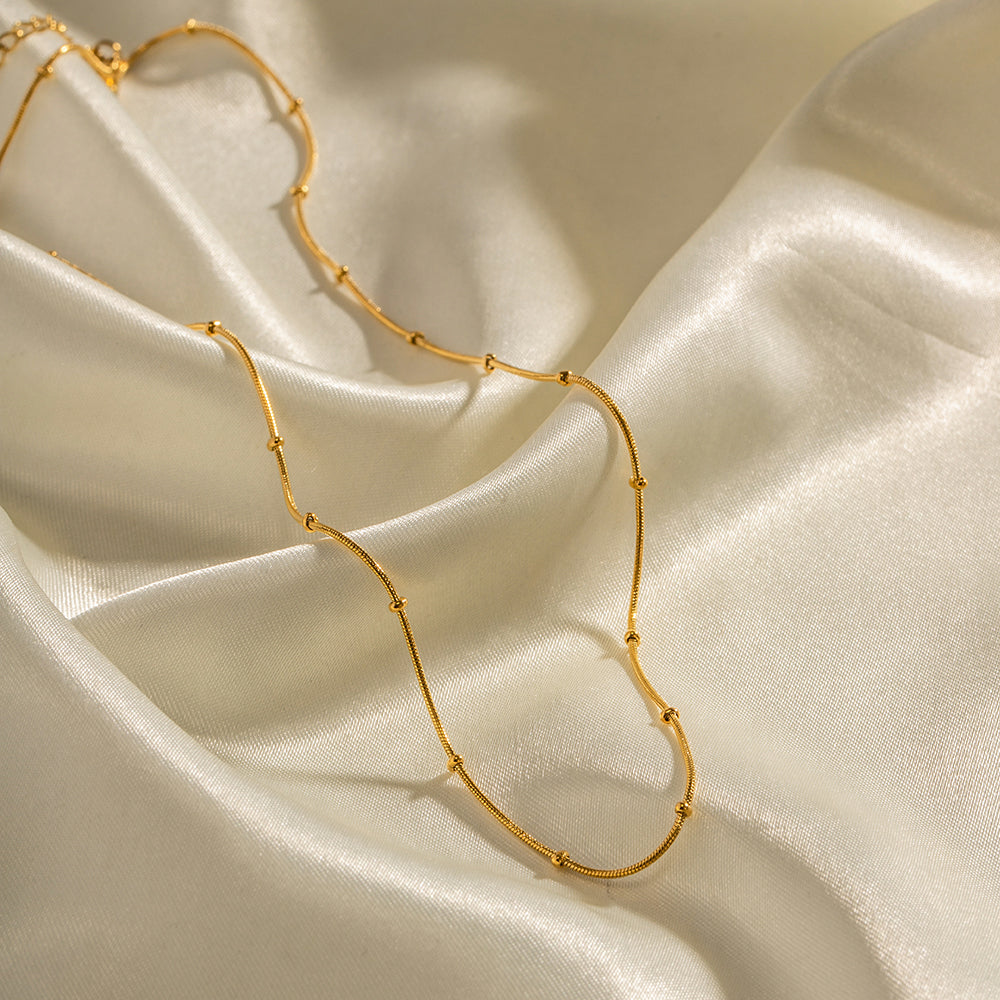 Snake Bead Premium Necklace - 18K Gold Plated