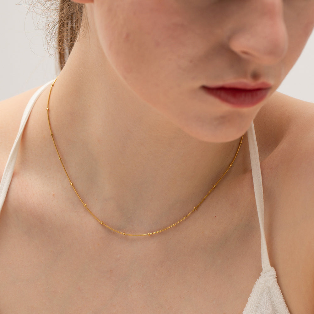 Snake Bead Premium Necklace - 18K Gold Plated