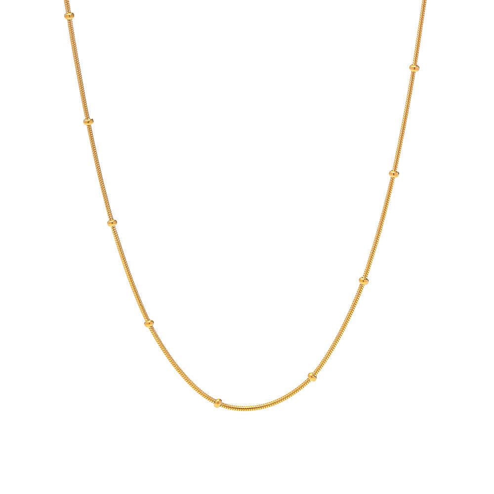 Snake Bead Premium Necklace - 18K Gold Plated