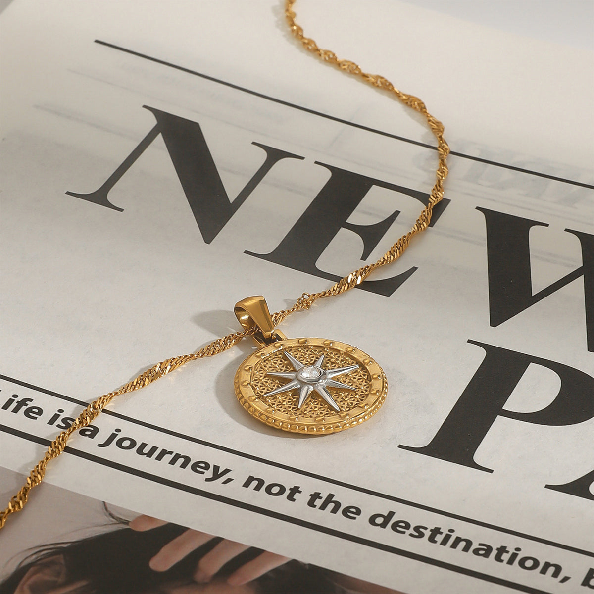 True North Two Tone Premium Necklace - 18K Gold Plated