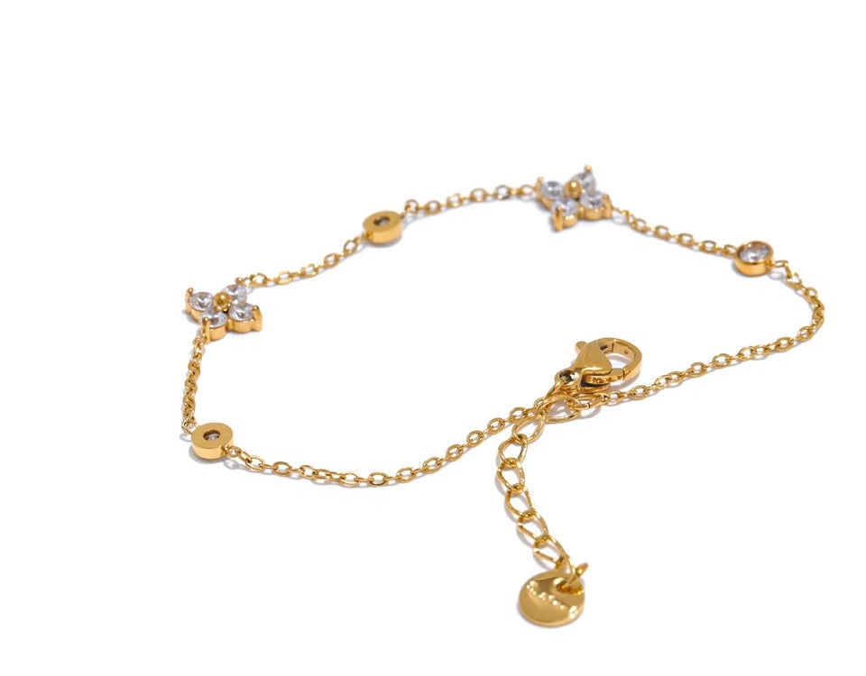 Clover Crystal Premium Bracelet - 18K Gold Plated
