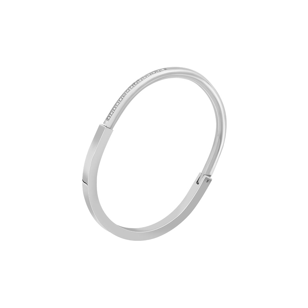 Gold Oval Shimmer Designer Premium Bracelet - 18K Gold Plated