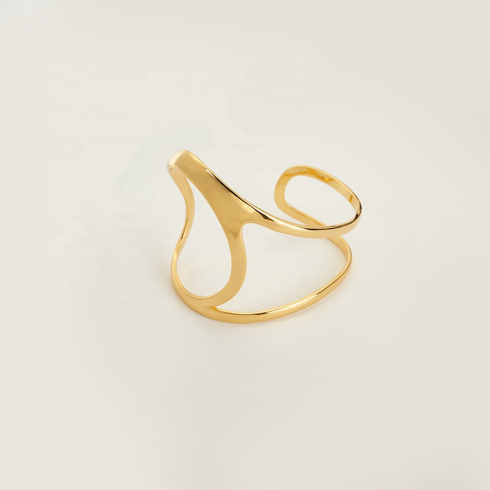 Lyra Wrap Designer Premium Brass Cuff - 18K Gold Plated