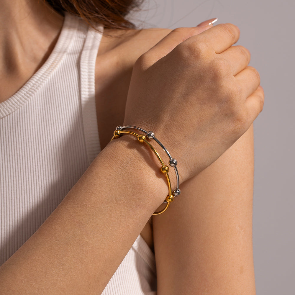 Diorelle Bead Cuff Premium Bracelet - 18K Gold Plated